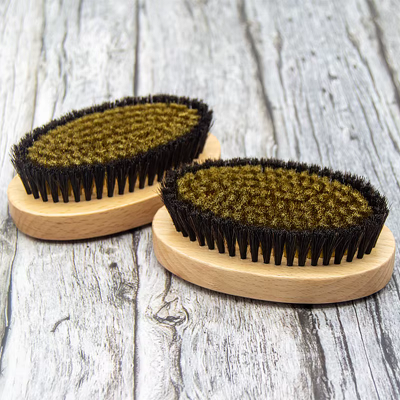 Brosse corporelle sèche en poils naturels et fil de cuivre