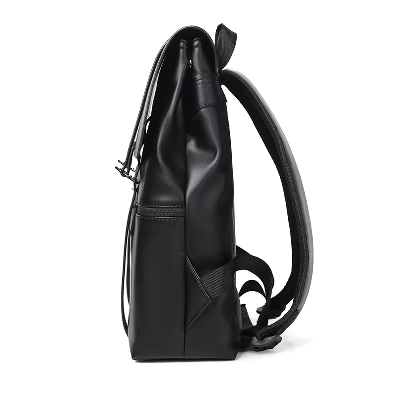 Sac à dos en cuir noir pour hommes, sac de voyage véritable, sac de jour décontracté, mode école, grand ordinateur portable, peau souple, 14