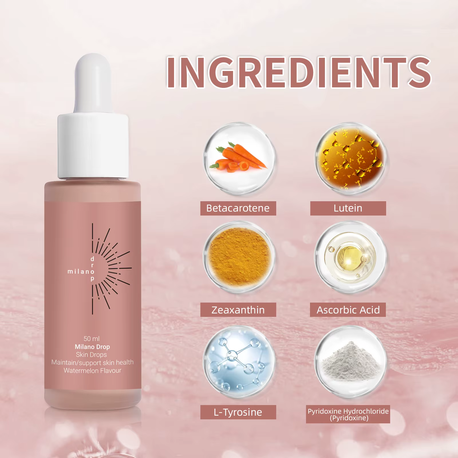 Gouttes autobronzantes douces Milano 50 ml – Sans parfum et sans alcool