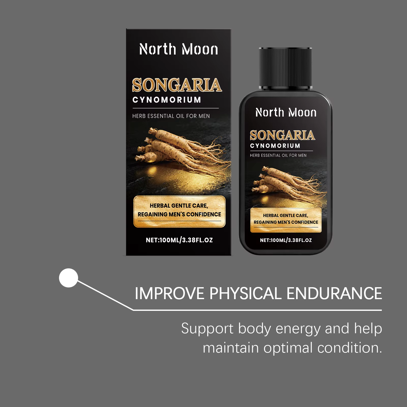 Huile Essentielle de Massage Corporel pour Hommes North Moon Herbal