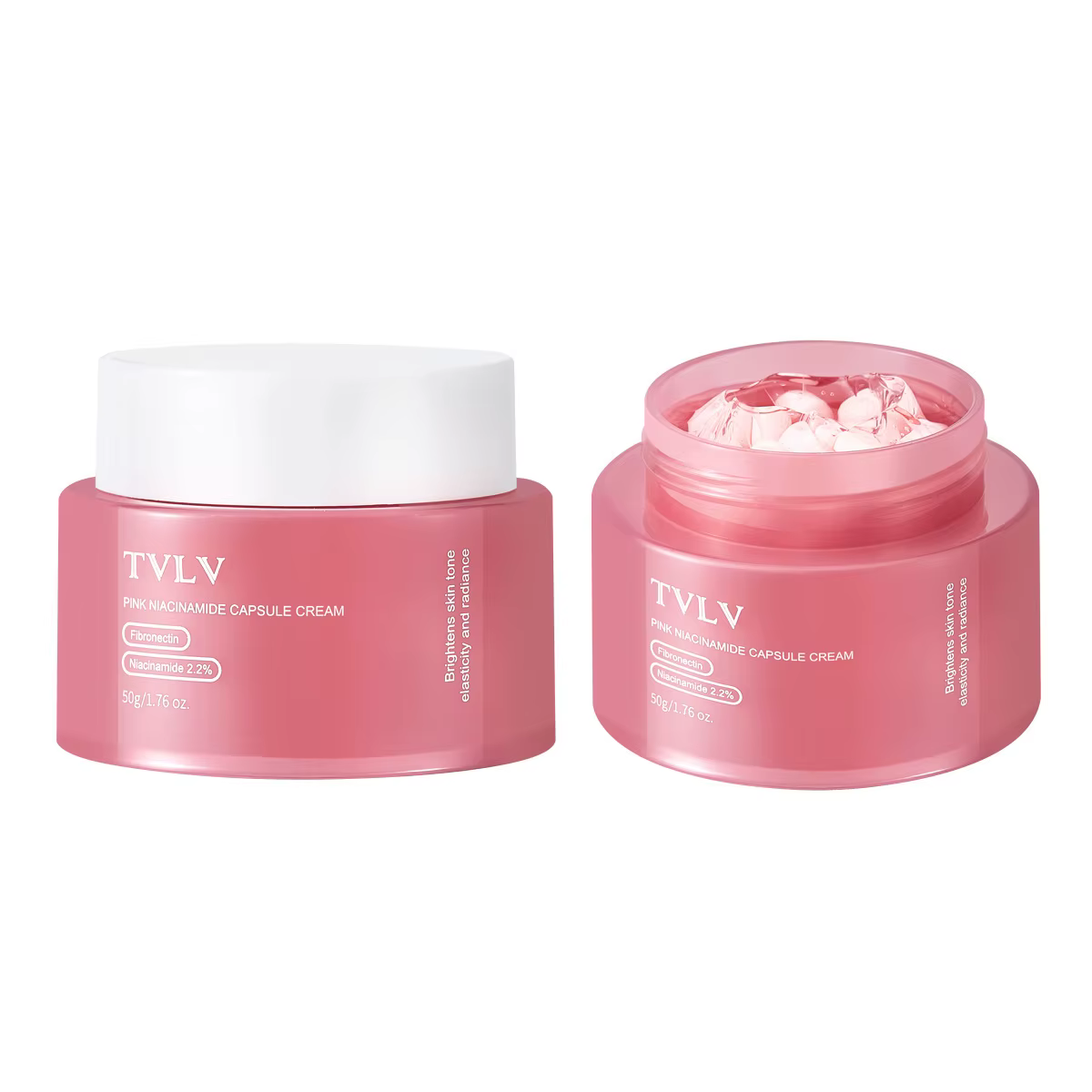 Crème hydratante et éclaircissante à la niacinamide rose en capsules