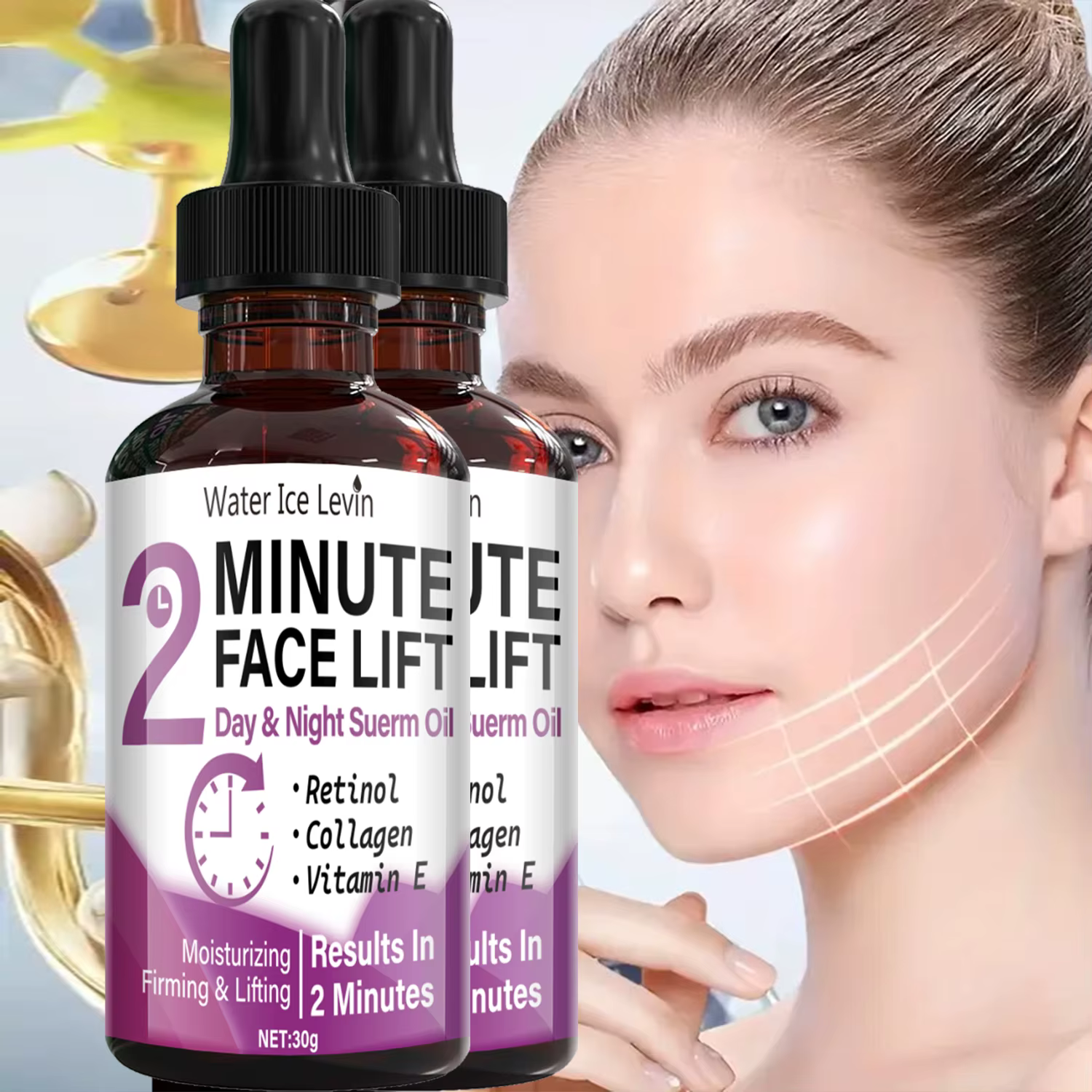Minute Face Lift Huile de sérum jour et nuit au rétinol et au collagène – Hydratant
