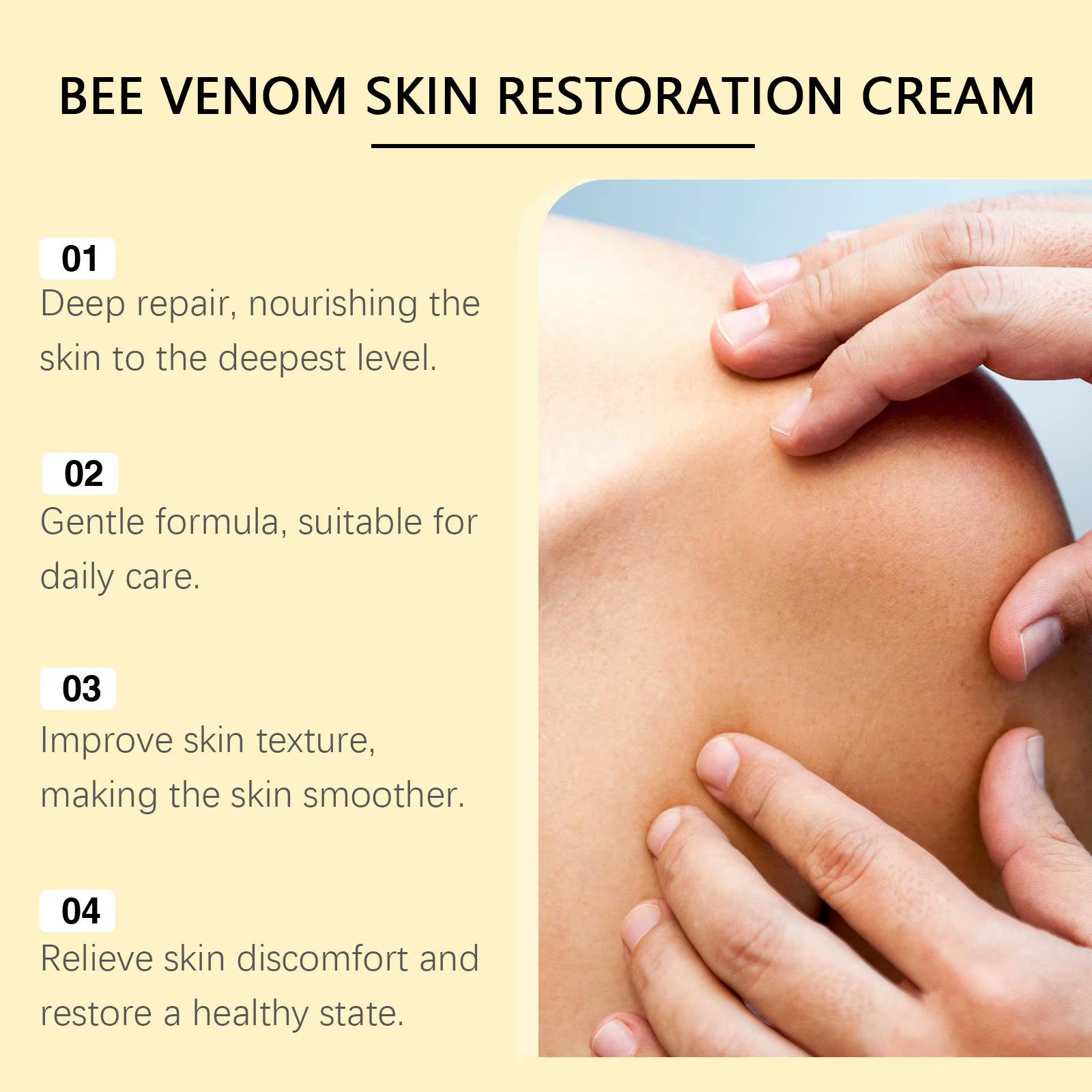 Crème de restauration de la peau au venin d'abeille