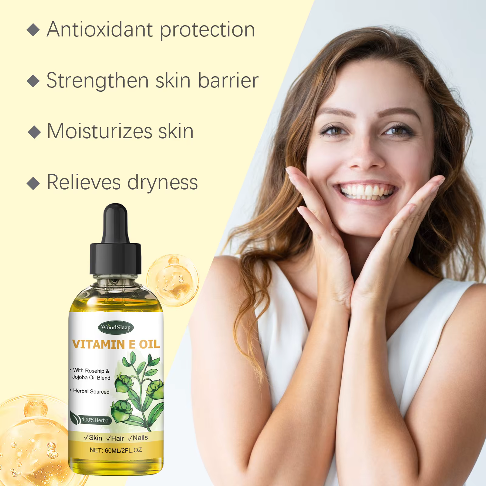 Huile essentielle de vitamine E naturelle 60 ml pour massage