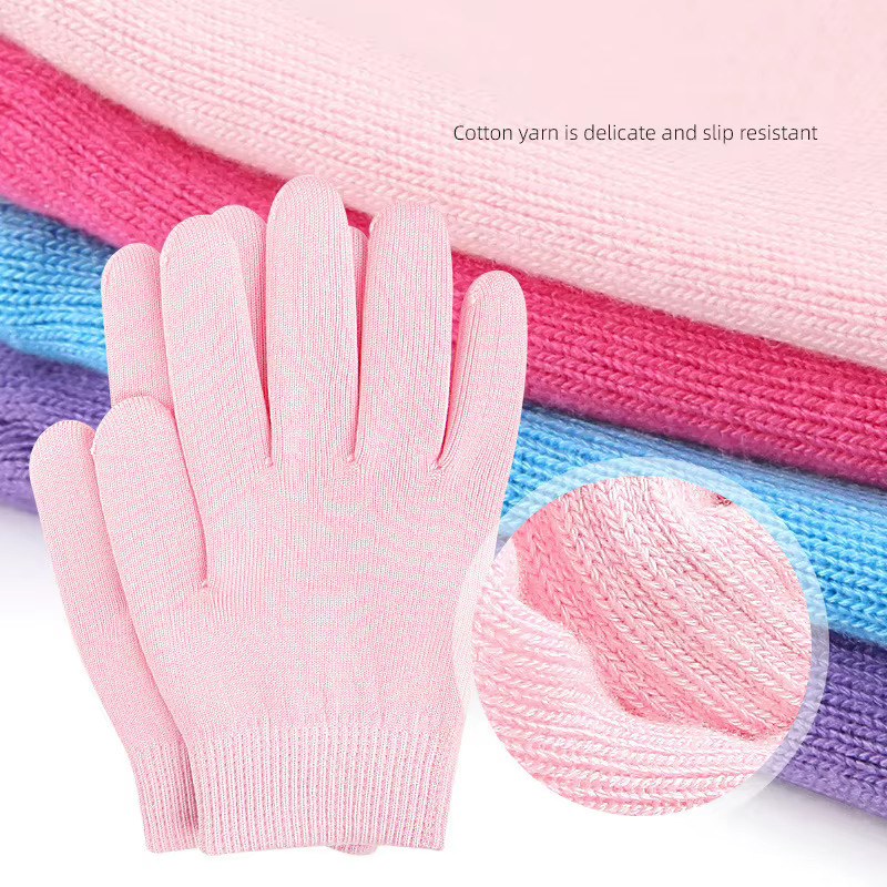 1 paire de chaussettes et gants hydratants multicolores pour les pieds secs et gercés