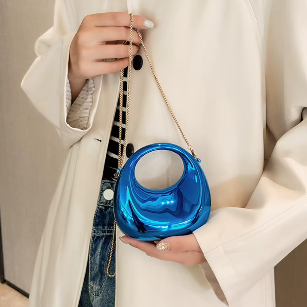 Demi-lune fête Banquet sac pour femmes sac à main De luxe Bolso De Mujer vente chaude femmes sac à bandoulière 2025 nouveau PVC lustre métallique
