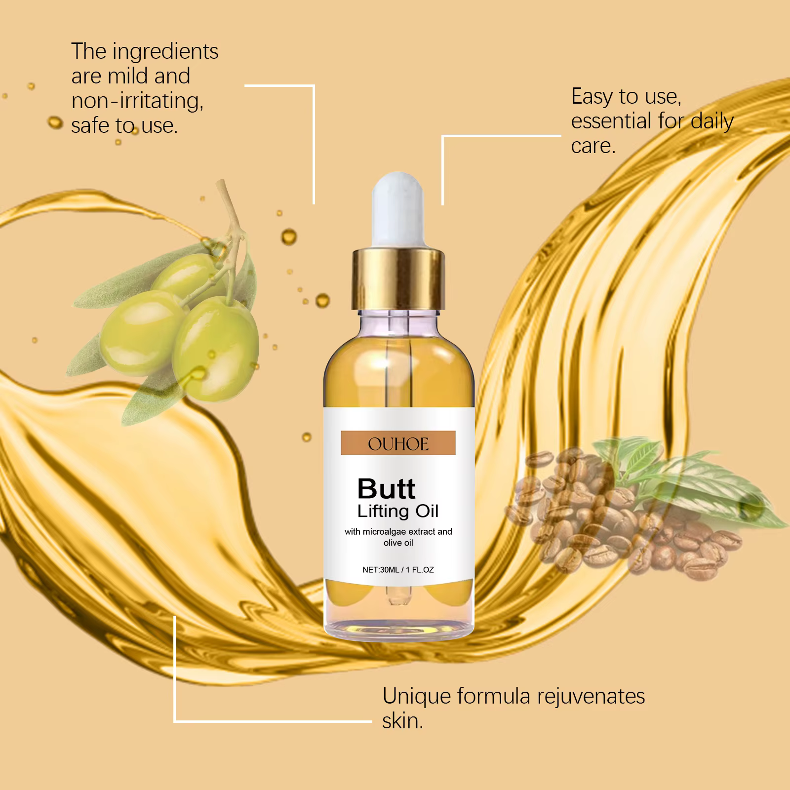 Huile Essentielle Raffermissante et Hydratante pour les Fesses