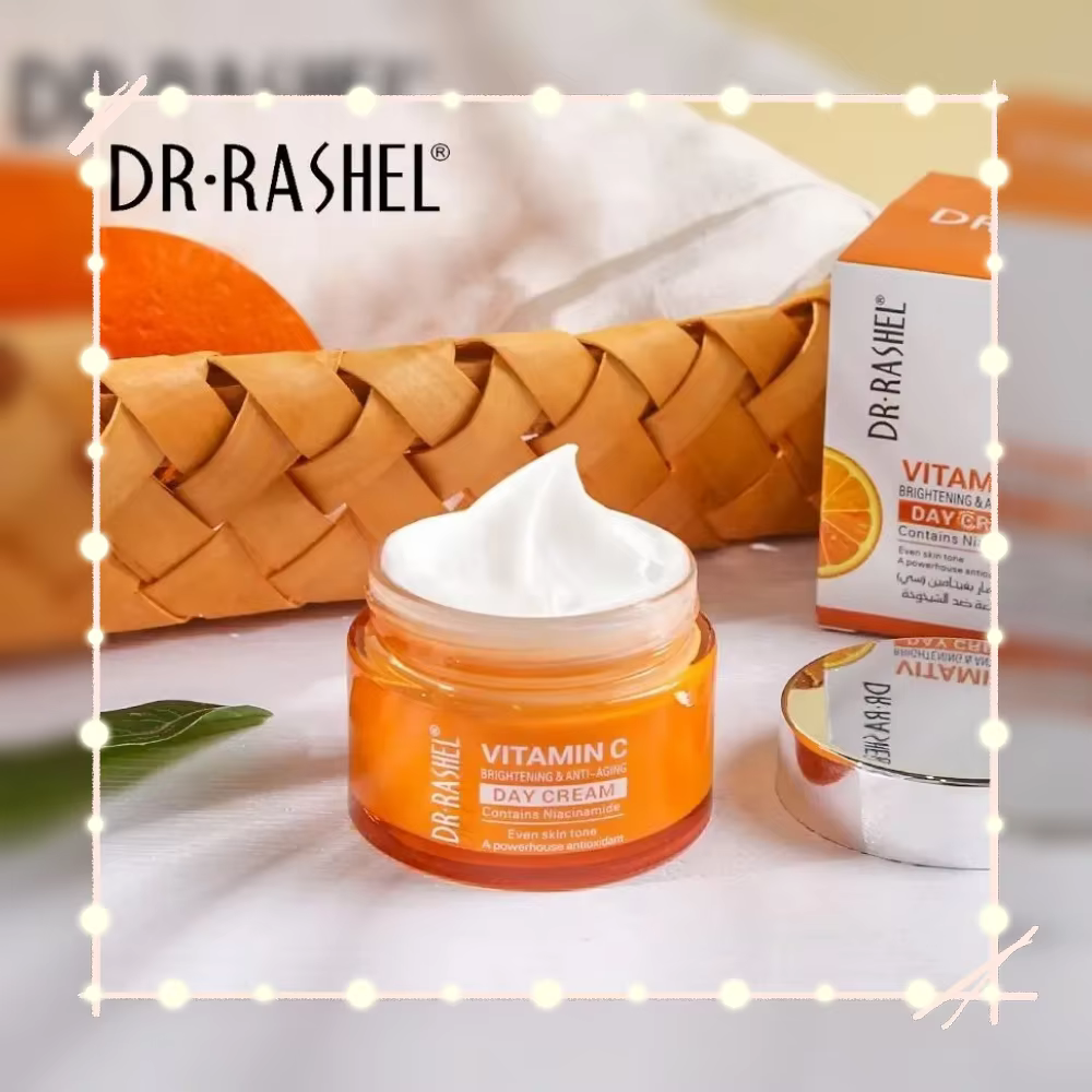DR.RASHEL Crème de jour rafraîchissante non grasse de la série Vitamin C avec protection solaire Soins complets et tous