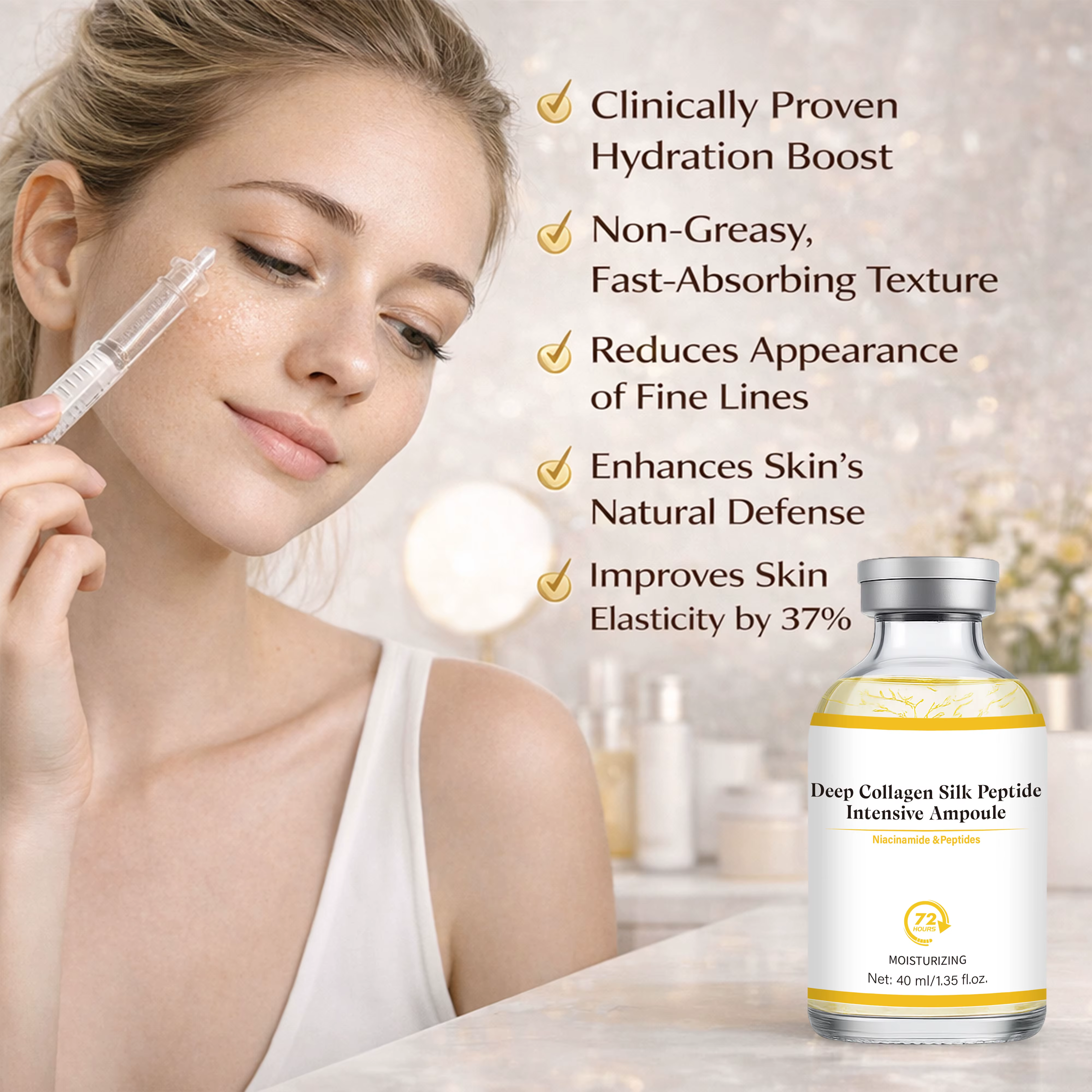 Ampoule intensive au collagène et aux peptides de soie