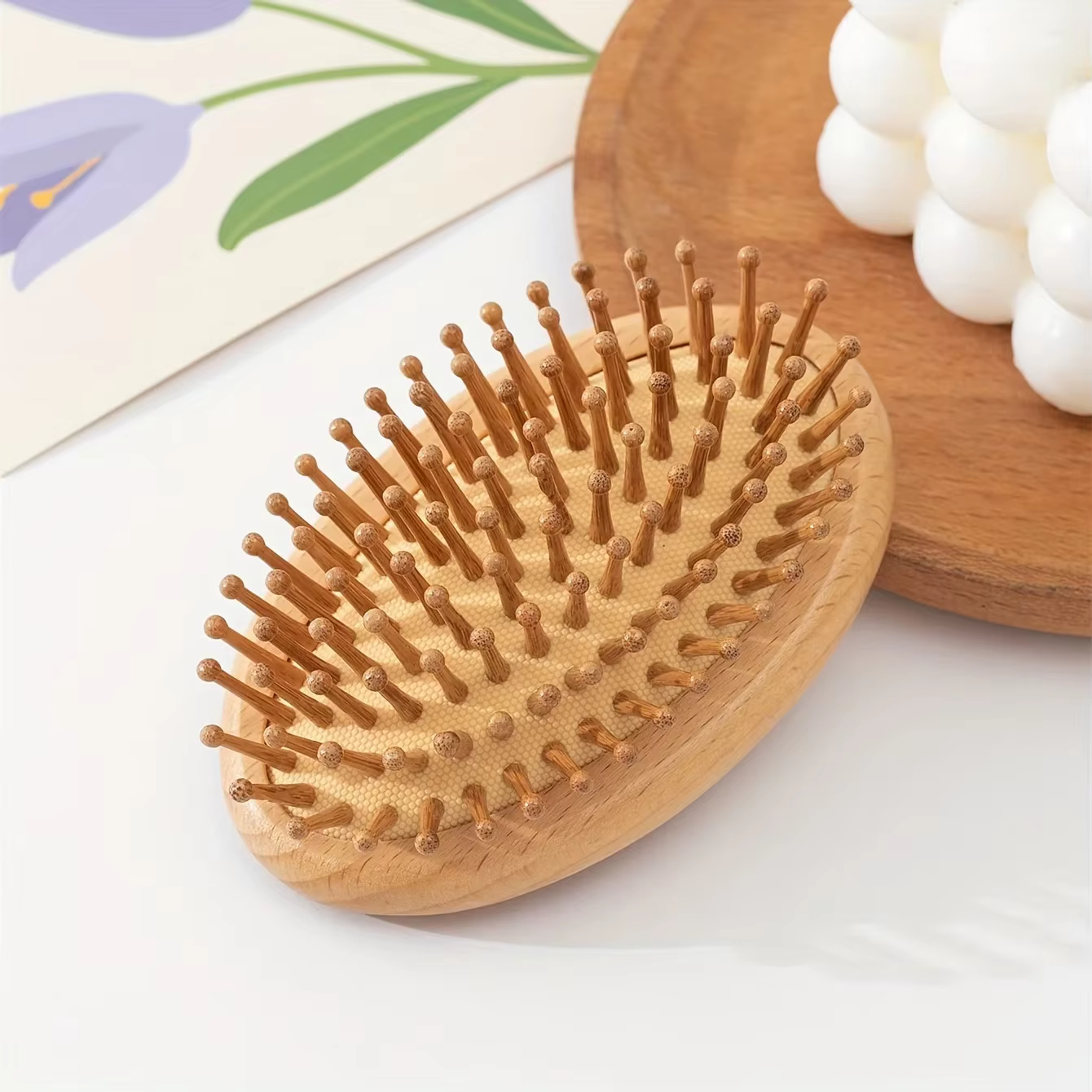 Peigne à coussin d'air en bambou et bois