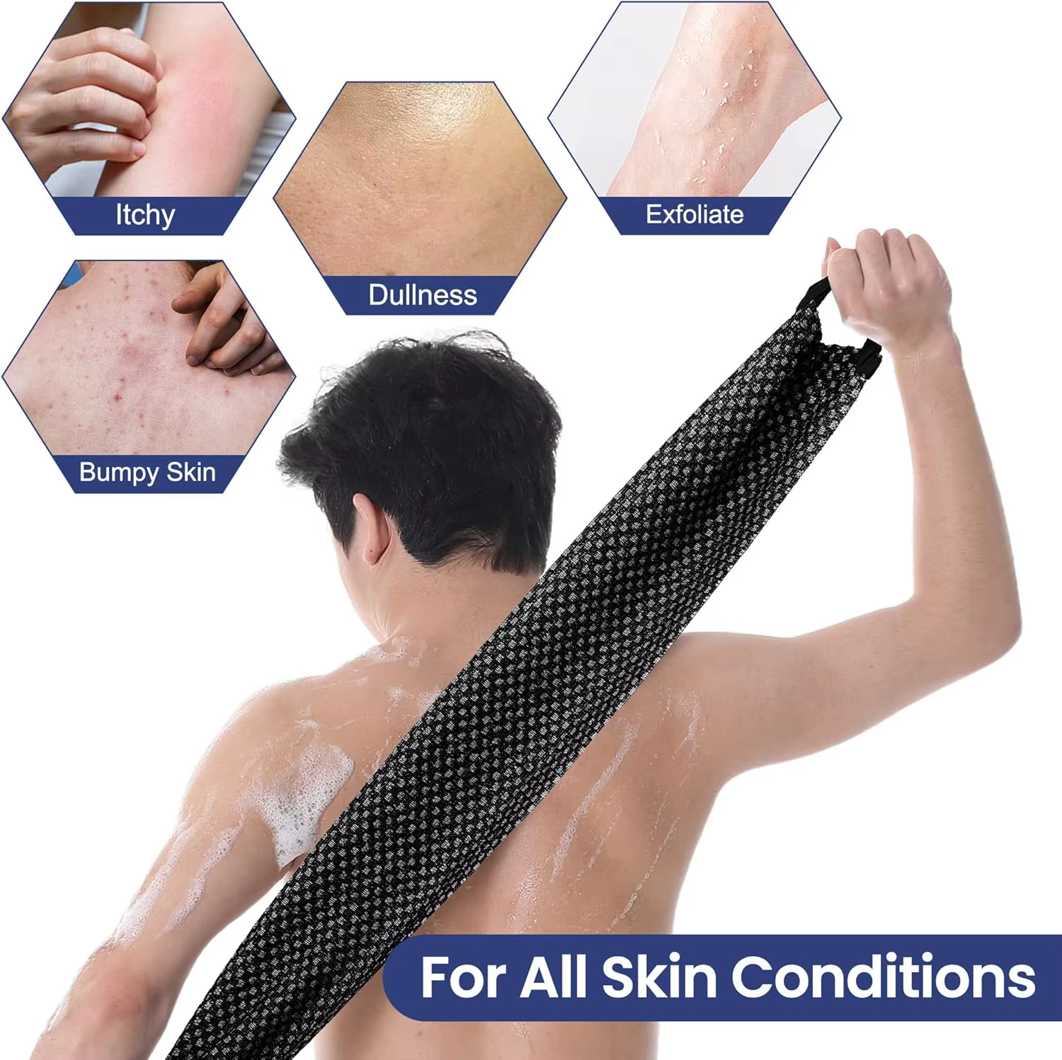 Serviette de bain exfoliante