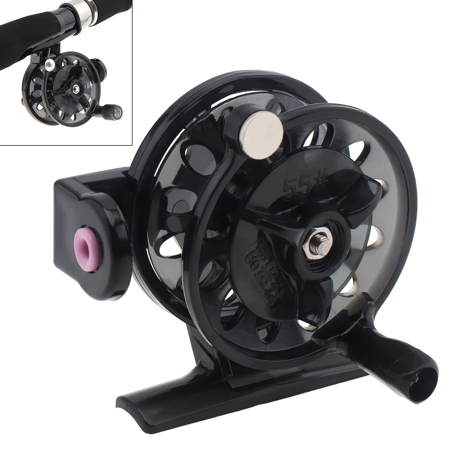 Moulinet de pêche portable mini 1:1 pour droitier, moulinet de pêche à la carpe en hiver sur glace, équipement de pêche extérieur