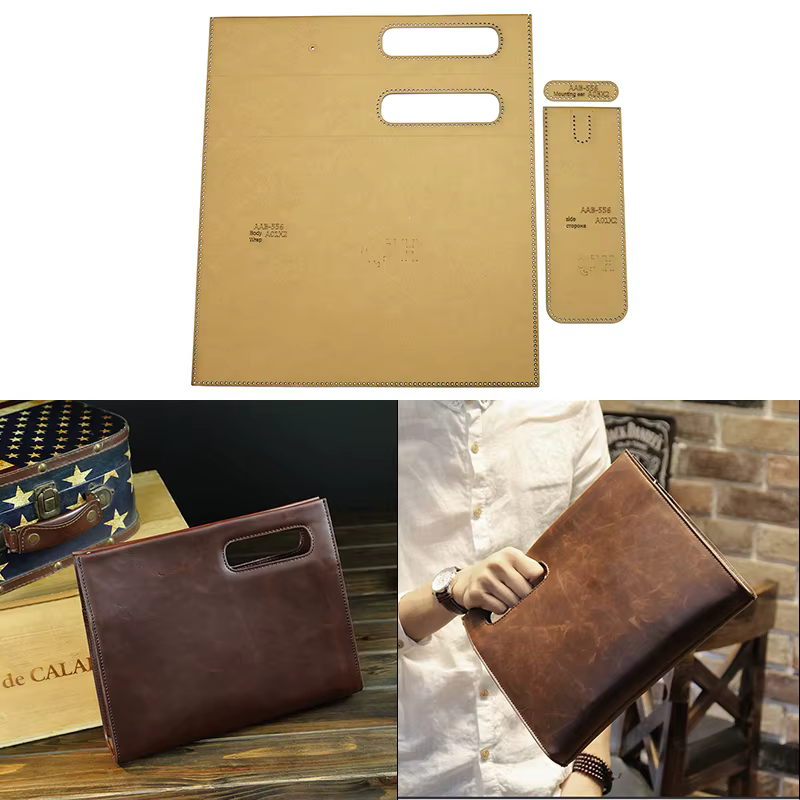 1 ensemble de modèles de papier de sac à main créatif de bricolage, dessin de motif de papier Kraft de sac d'affaires, outils de moule de fabrication de sacs en cuir faits à la main