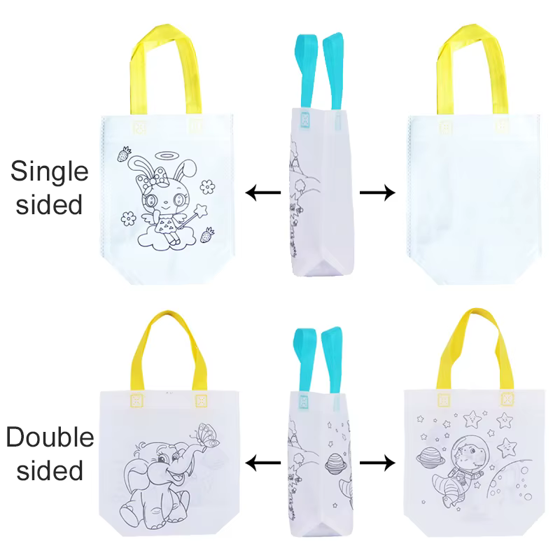 Sac à main Non tissé pour enfants, peinture Graffiti, jouets avec Crayons, sacs à dessin pour enfants, cadeau, matériel de Cognition des couleurs, TMZ