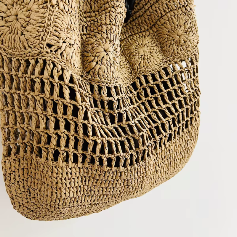 Sac à bandoulière pour femme grande capacité, tissé à la main, durable, design color block, pour voyage, travail, quotidien, vintage, élégant, décontracté