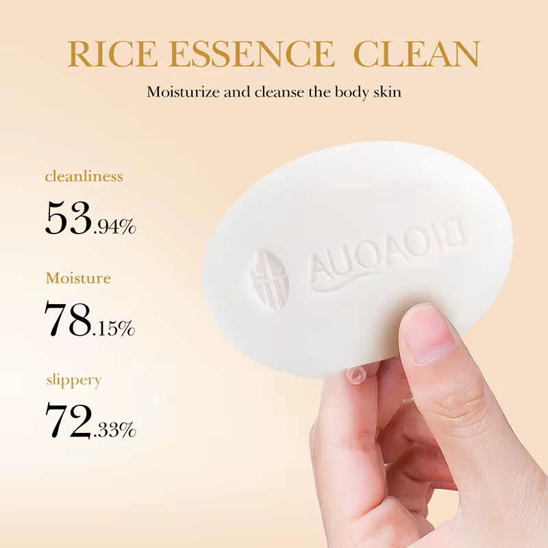 BIOAQUA savon pour le visage en pulpe brute de riz blanc mousse de lavage