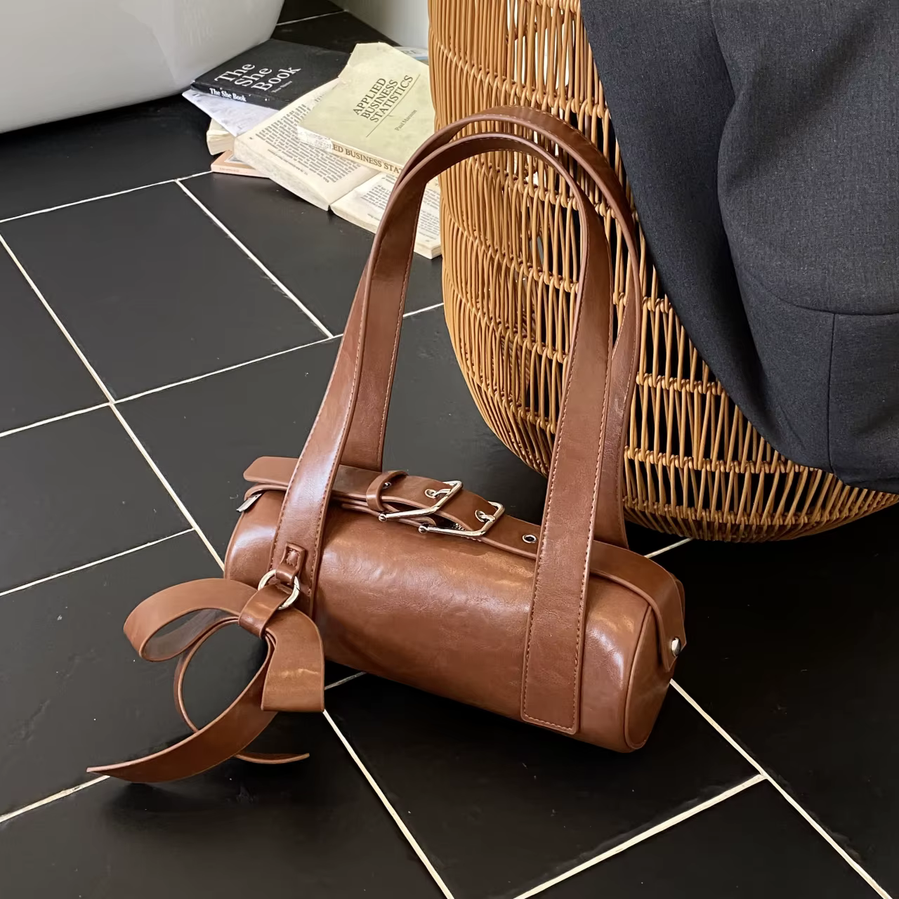 Boucle de ceinture Design sac à bandoulière accessoire arc sac à main rétro en cuir Pu femme sac Style coréen Y2K sous les bras sac à main pochette
