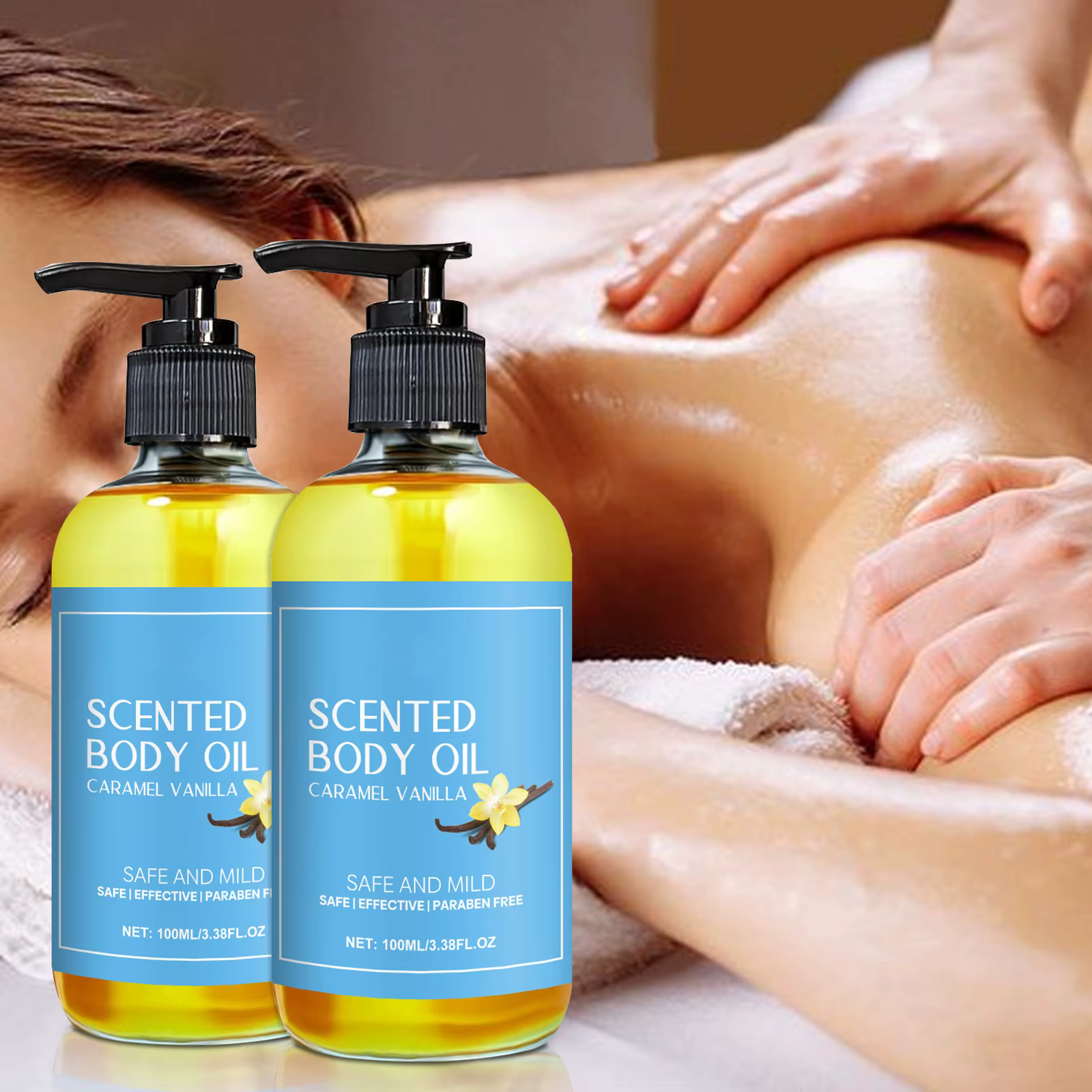Huile corporelle anti-stress à la vanille - Hydrate et apaise en profondeur les muscles