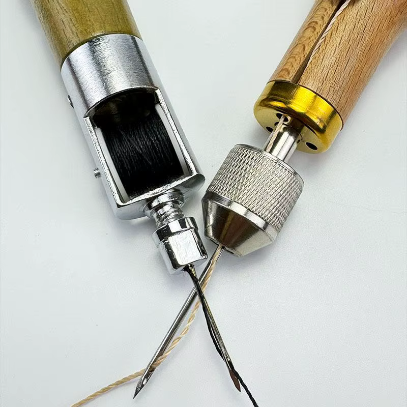 Kit de couture à la main pour le cuir, complet avec 1 ensemble de fils cirés et outils de finition pour projets de bricolage en cuir