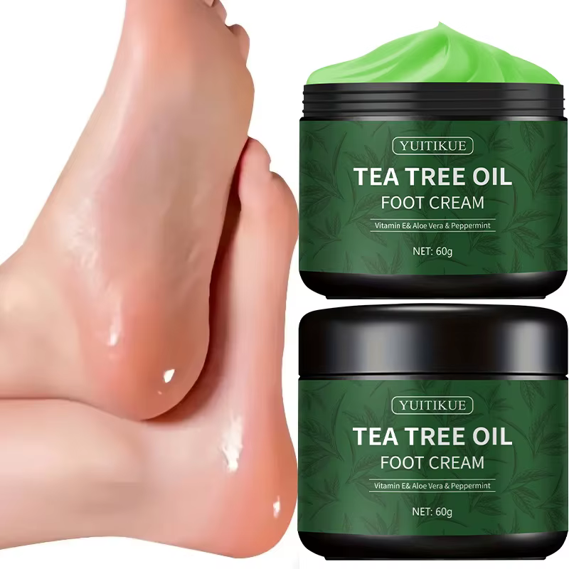 YUITIKUE Crème pour les pieds à l'huile d'arbre à thé - Vitamine E Aloe Vera