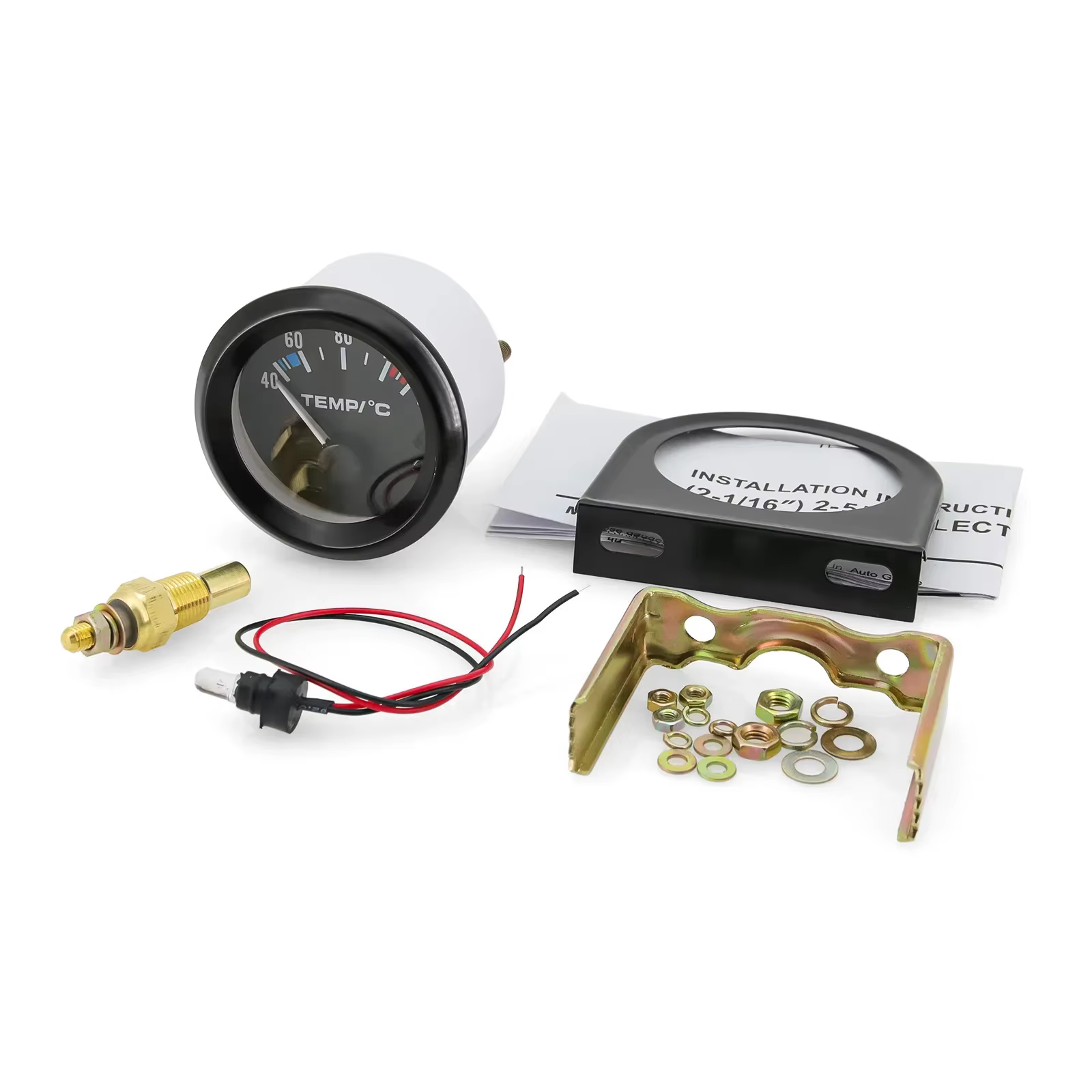 Jauge de pression d'huile 52MM, thermomètre d'eau, voltmètre, jauge de niveau de carburant avec support pour véhicule universel 12V