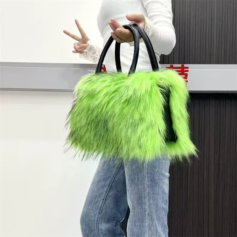 Sac à main de luxe en fausse fourrure pour femmes, nouveau Design, sac d'hiver doux et chaud pour filles, fourre-tout moelleux de grande capacité, bourse en fourrure de haute qualité, 2026