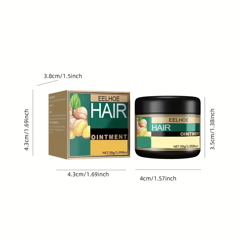 Crème de croissance des cheveux au gingembre, répulsif pour la repousse de l'alopécie, prévention de la perte de cheveux, traitement de la calvitie, renforcement Dense, soins capillaires