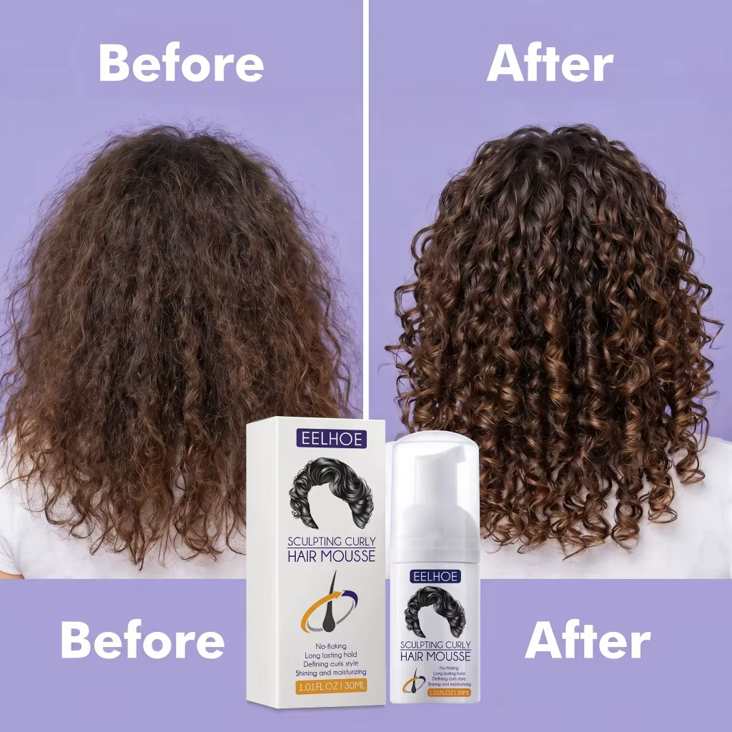 Mousse coiffante pour cheveux bouclés