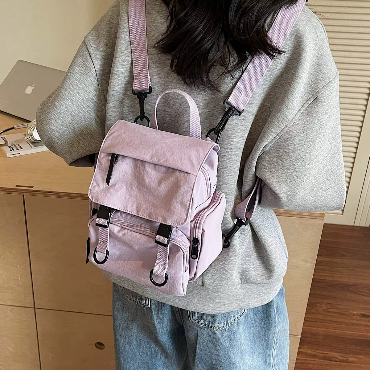 Sac à bandoulière multifonctionnel, sac à dos pour femme, sac à main, sac à bandoulière, sac à dos léger de voyage, cadeau, sac de randonnée, sac de petit déjeuner pour classe d'étudiant de Trekking C