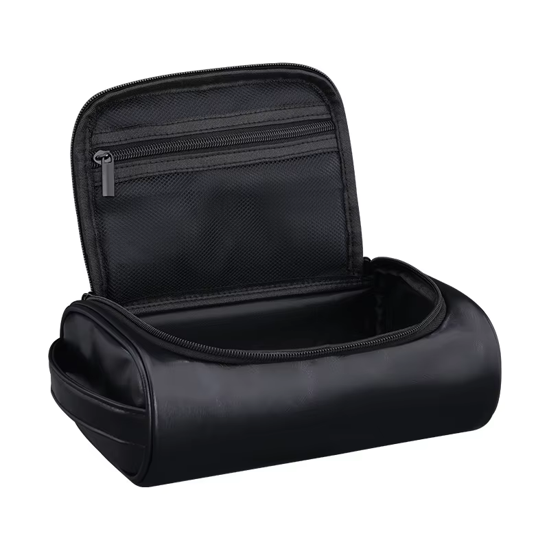 Sac de lavage en cuir pour hommes, grande capacité, voyage d'affaires, sac à cosmétiques Portable, conception multi-poches, sac de lavage en cuir portatif LI