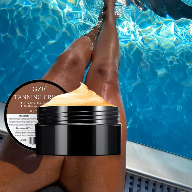 GZE été peau auto-bronzage crème sans soleil auto-bronzant pour visage corps pour lueur naturelle