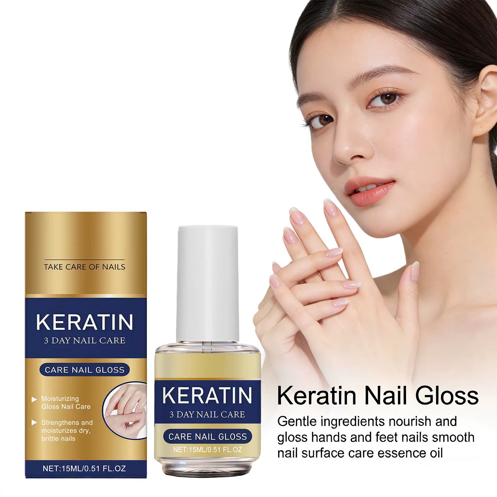 Huile Fortifiante pour Ongles à la Kératine – Réparation Végétale, Prévient la Casse, Nourrit en Profondeur, Traitement de Base, Renforce les Ongles