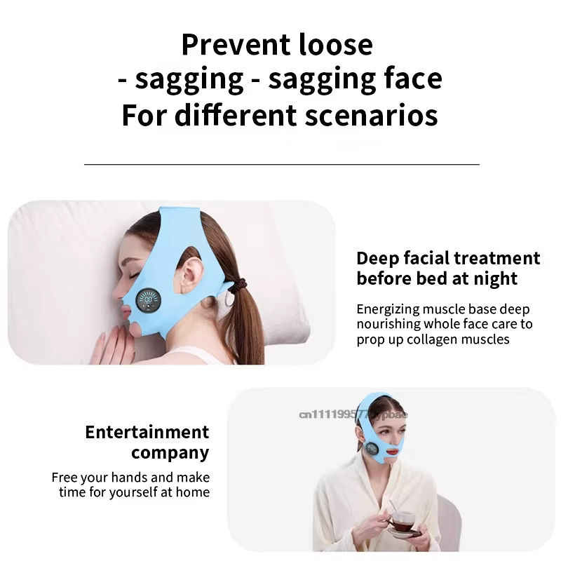 Appareil professionnel amincissant pour le visage avec micro-courant EMS - Masseur de contourment de la mâchoire pour