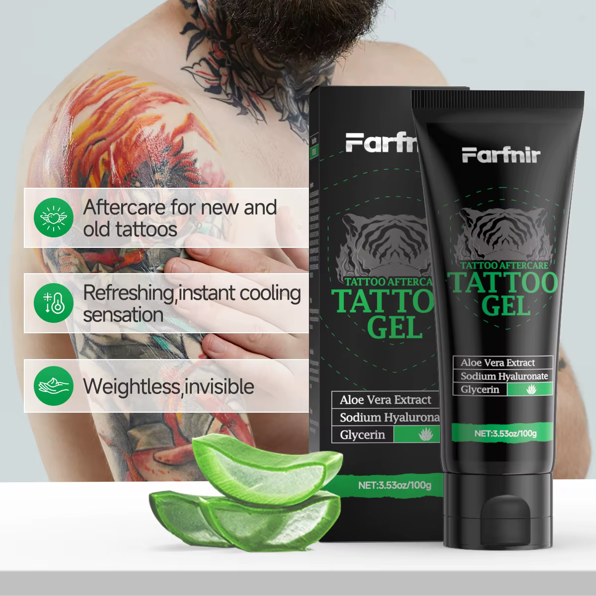 Le gel de tatouage 3, 53 oz/100 g convient à l'hydratation et à l'entretien en profondeur après