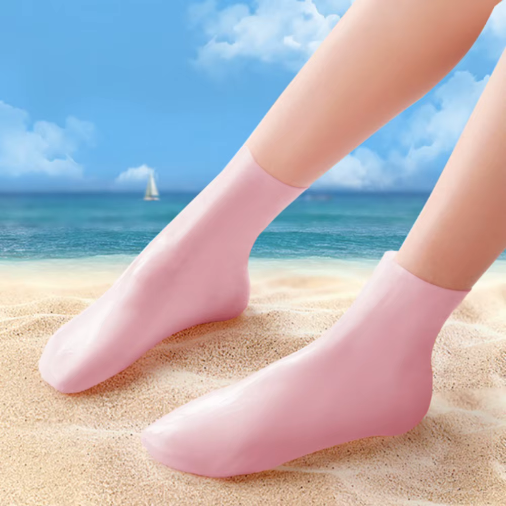 2 paires de chaussettes en silicone pour le soin des pieds