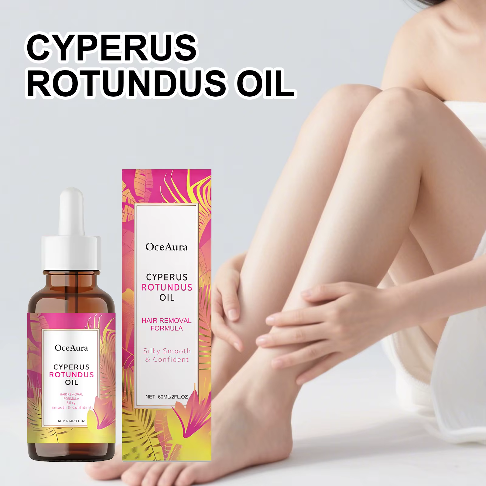 Cyperus Rotundus huile corps épilateur aisselles jambe bras réduit la croissance des cheveux hydrate soin doux