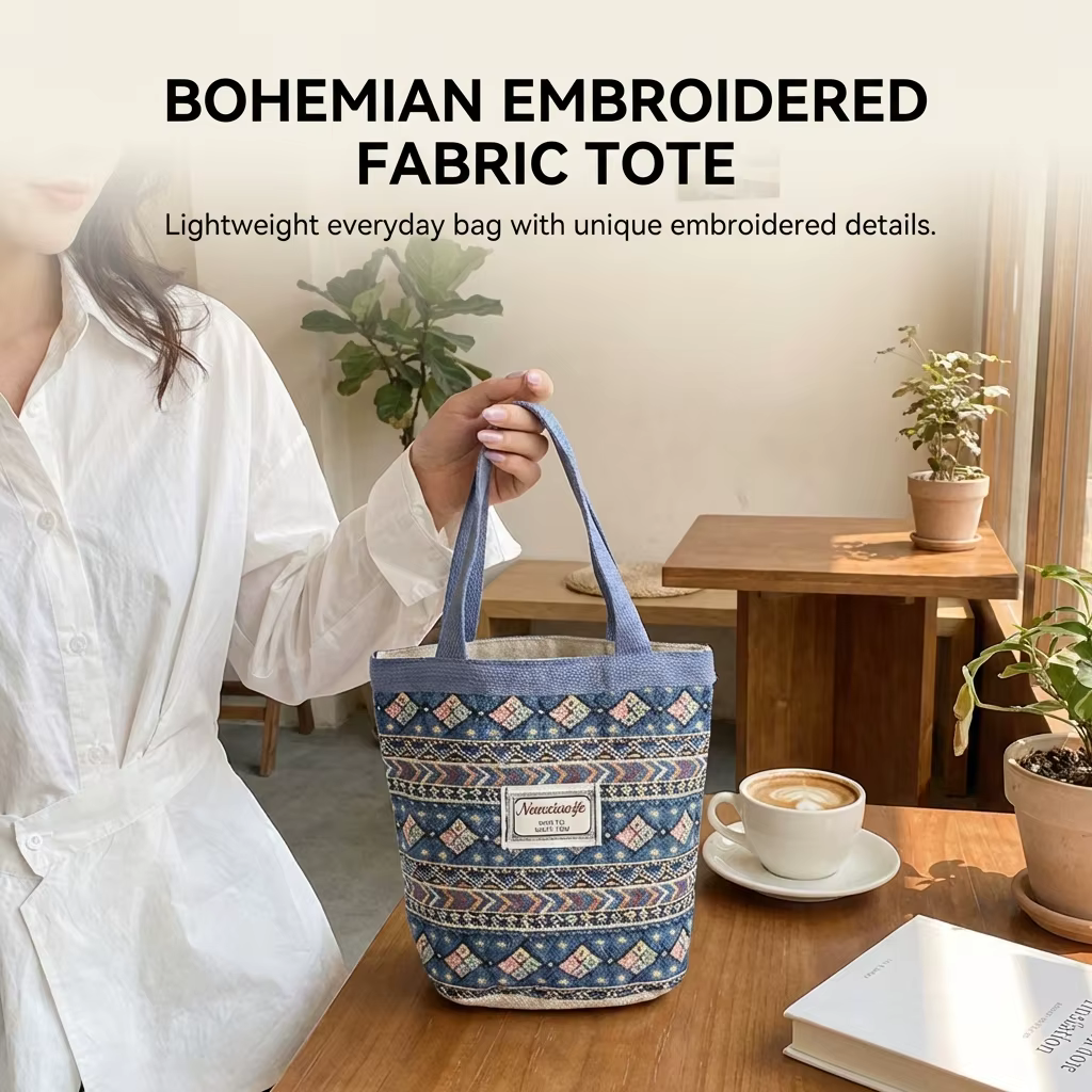 Sac fourre-tout tissé à la main avec doublure, grande capacité, style panier portable, pour le travail, l'école, les pique-niques, pour femmes
