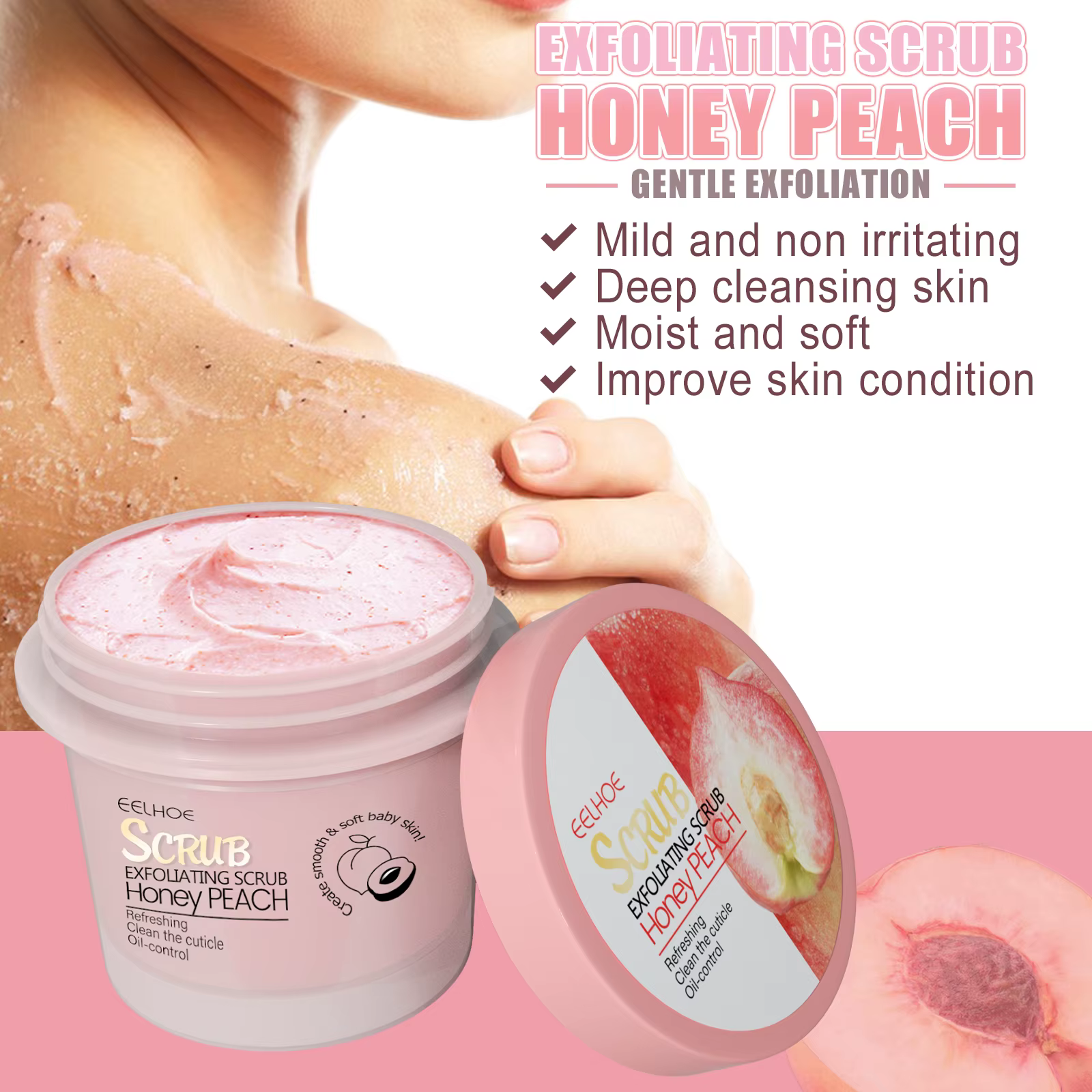 Crème de gommage pour le corps au miel et à la pêche