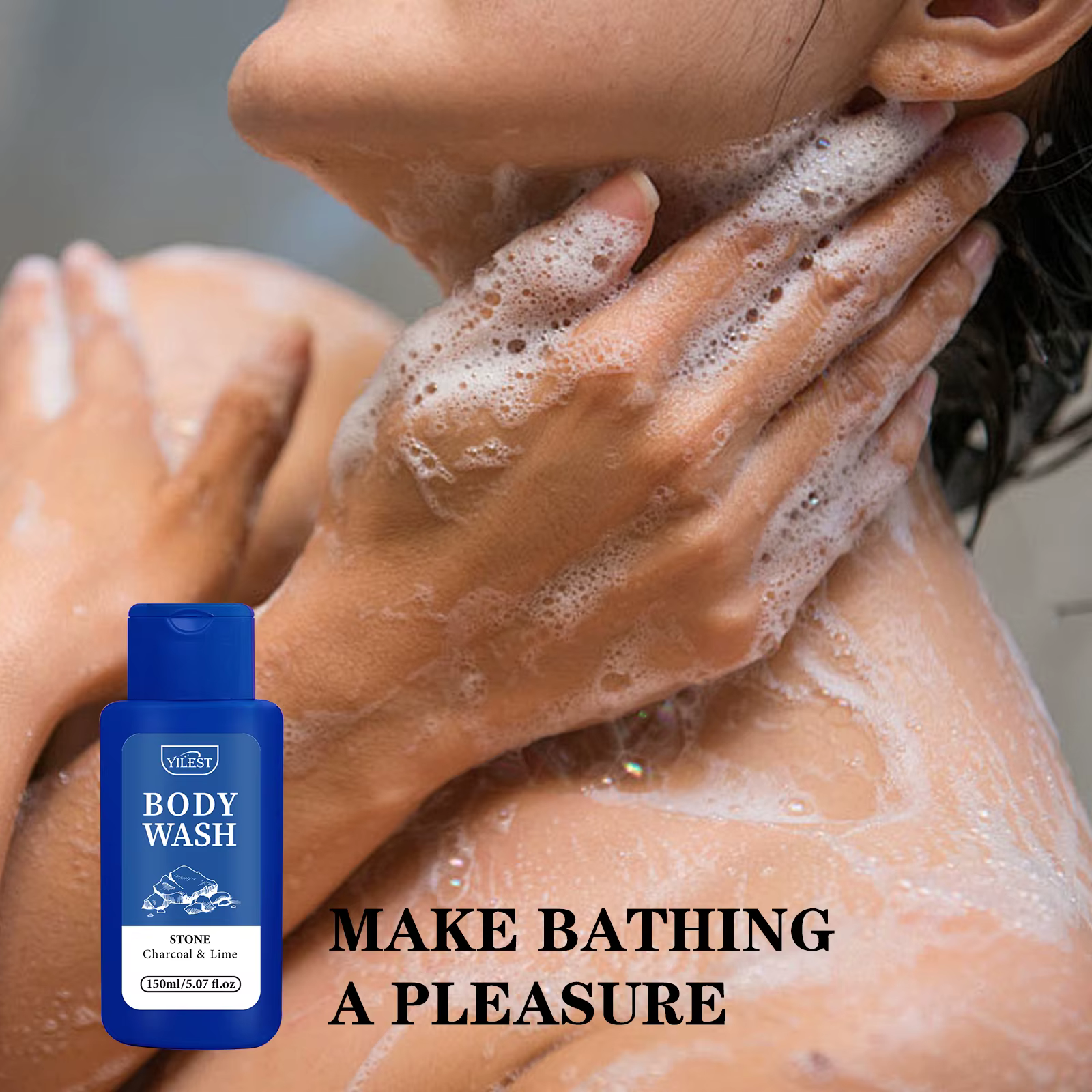 YILEST Lavage corporel au charbon de bois et au citron Nettoyage en profondeur