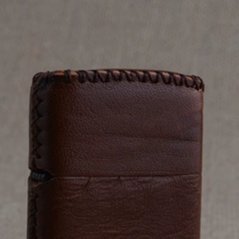 Manchon de protection Durable en cuir de vache cousu à la main, étui Simple pour housse de briquet Zippo