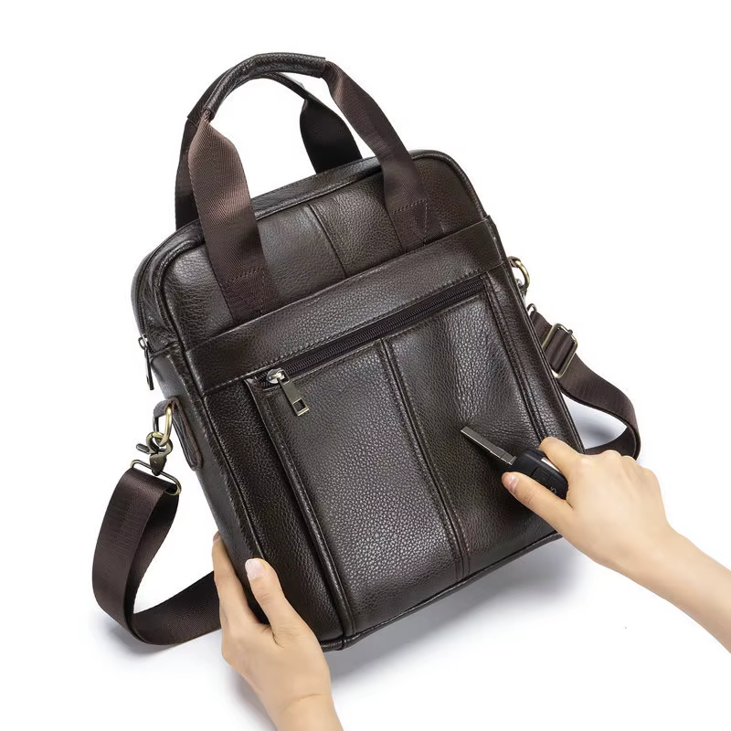 Sac à bandoulière pour homme, tendance et élégant, en cuir véritable, sac à main pour homme, sac bandoulière, sacoche d'affaires en cuir