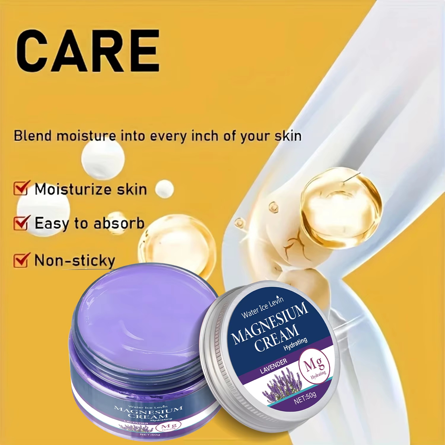 Crème Corps Magnésium Lavande | Hydratation Après-Douche | Apaisement Immédiat & Peau Douce