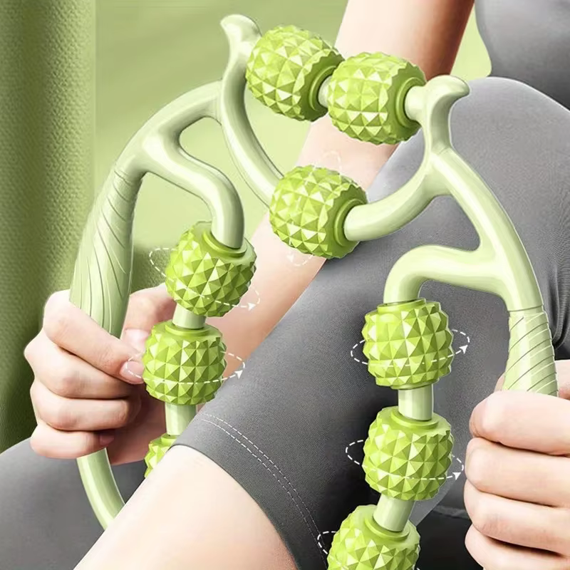 1 pièce Rouleau de massage musculaire à 9 roues pour soulager les douleurs musculaires