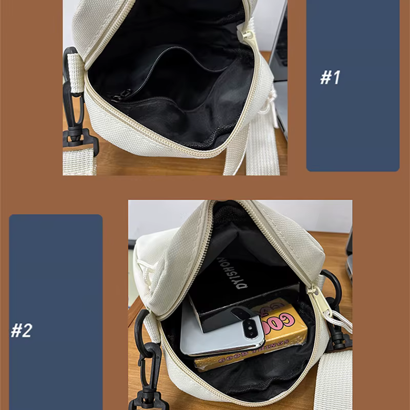 Petit sac à bandoulière pour hommes et femmes, sac à bandoulière décontracté léger avec plusieurs poches zippées pour les voyages, le travail et l'usage quotidien