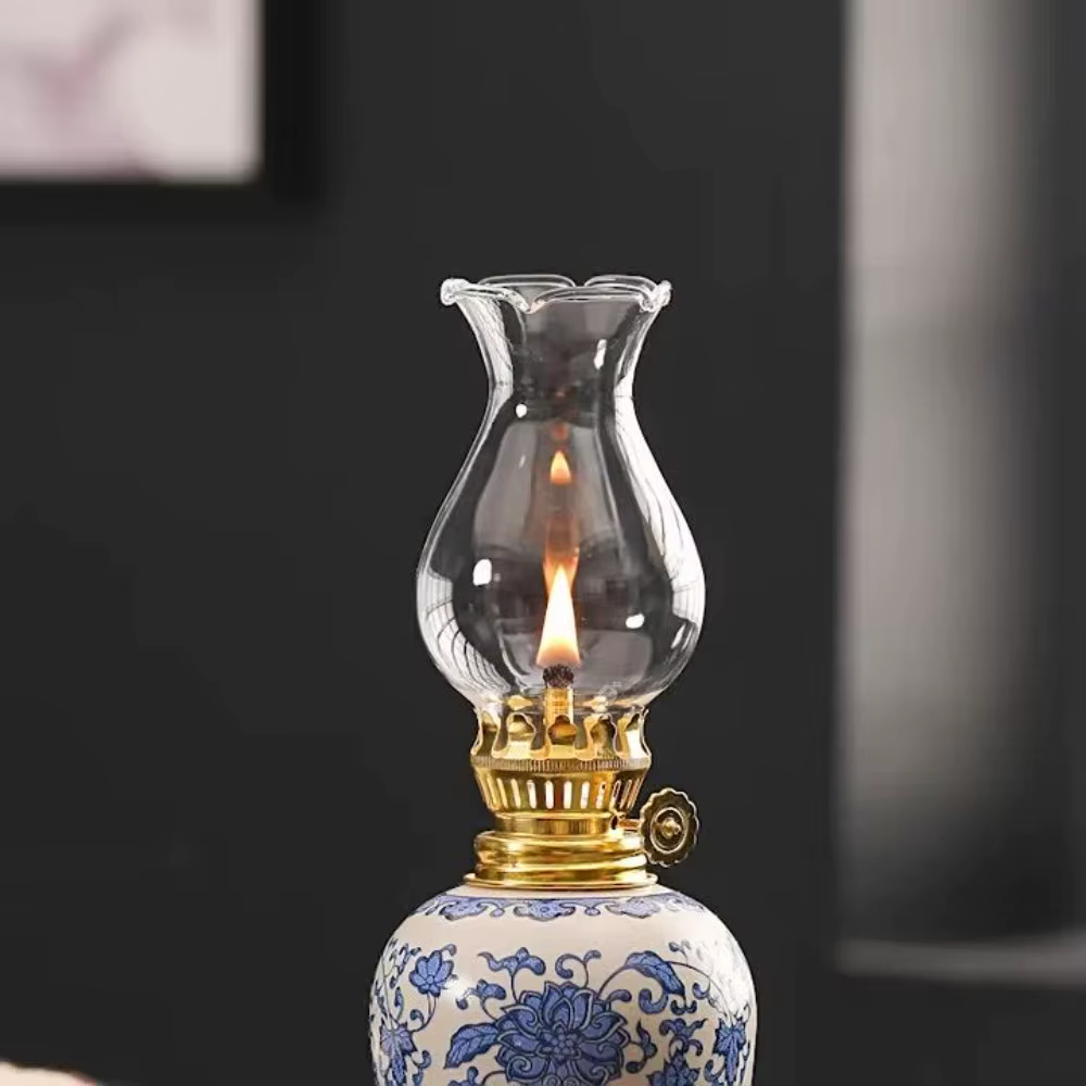 Lampe à huile vintage en céramique
