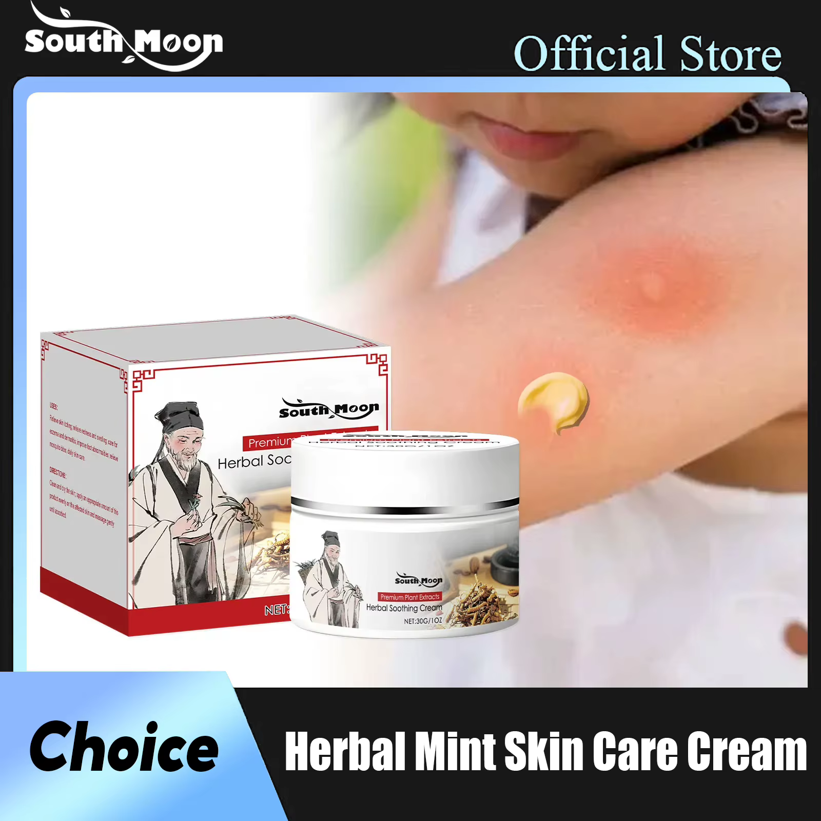 South Moon – crème de soin pour la peau à base de plantes et de menthe