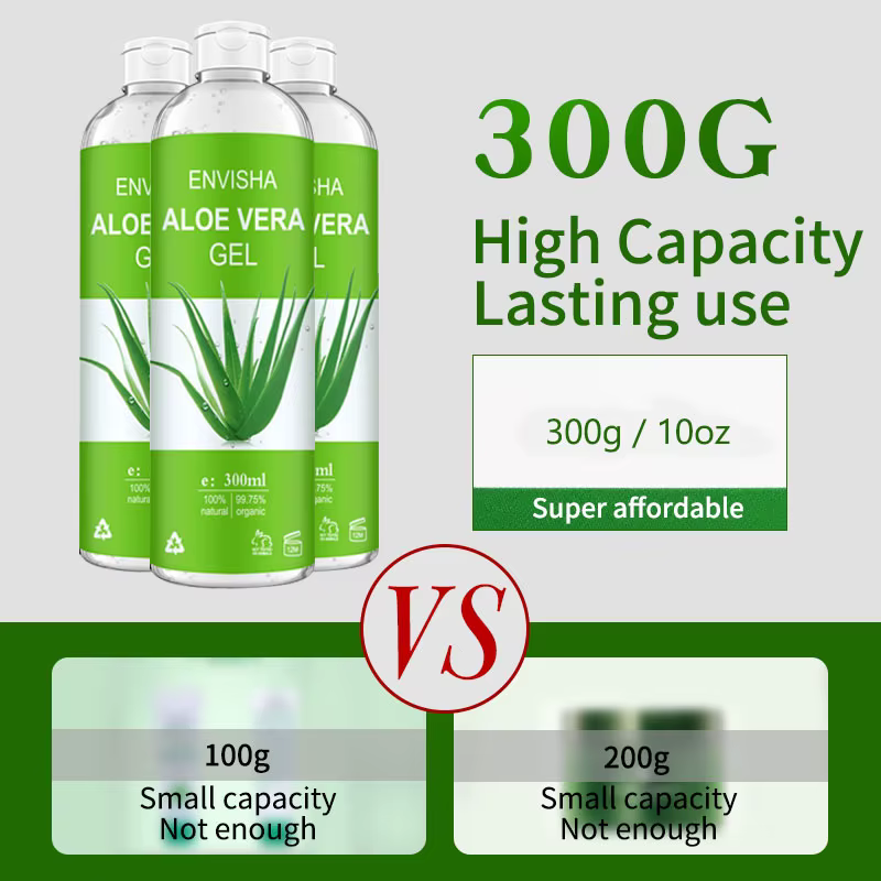 ENVISHA Gel d'aloe Vera apaisant hydratant acide hyaluronique traitement réparateur de coups de soleil soins de la peau crème pour le visage corps antiprurigineuse