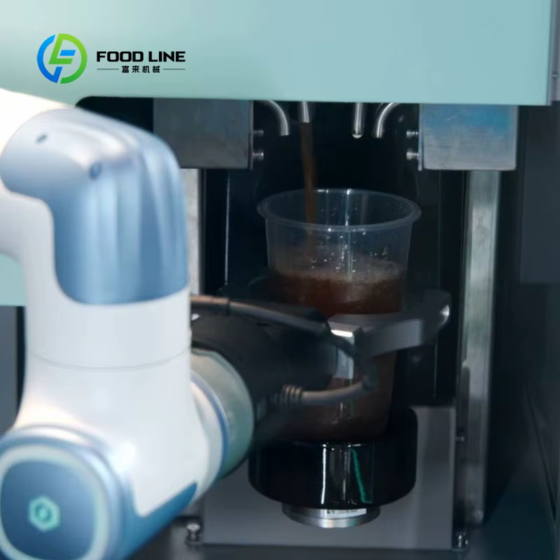 Robot à café personnalisé optimisé par l'IA pour la préparation automatique de café, thé au lait et crème glacée pour les commerces de détail en libre-service 24h/24 sans surveillance