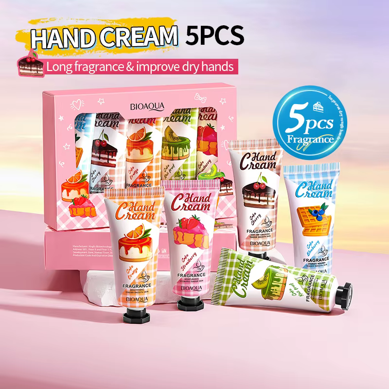 BIOAOUA Crème pour les mains de luxe Coffret cadeau de Noël 5Pack