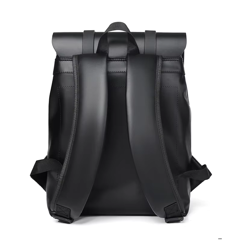 Sac à dos en cuir noir pour hommes, sac de voyage véritable, sac de jour décontracté, mode école, grand ordinateur portable, peau souple, 14